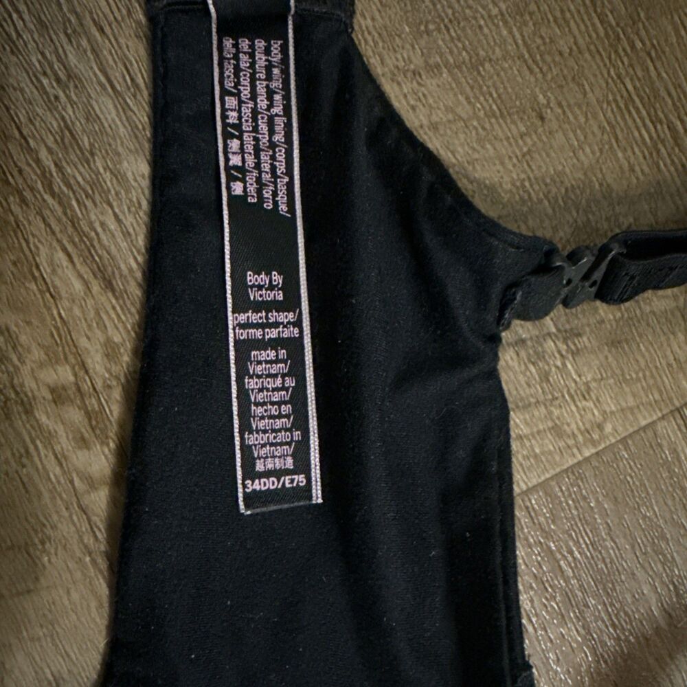 Victoria's Secret Perfect Shape Black Lace Lined Underwired Bra Size 34 DD - Picture 7 of 11